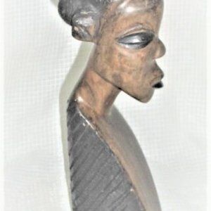 Solid Rose Wood Hand Carved Wood FACE Sculpture Wood Sculpture Vintage Wood Art